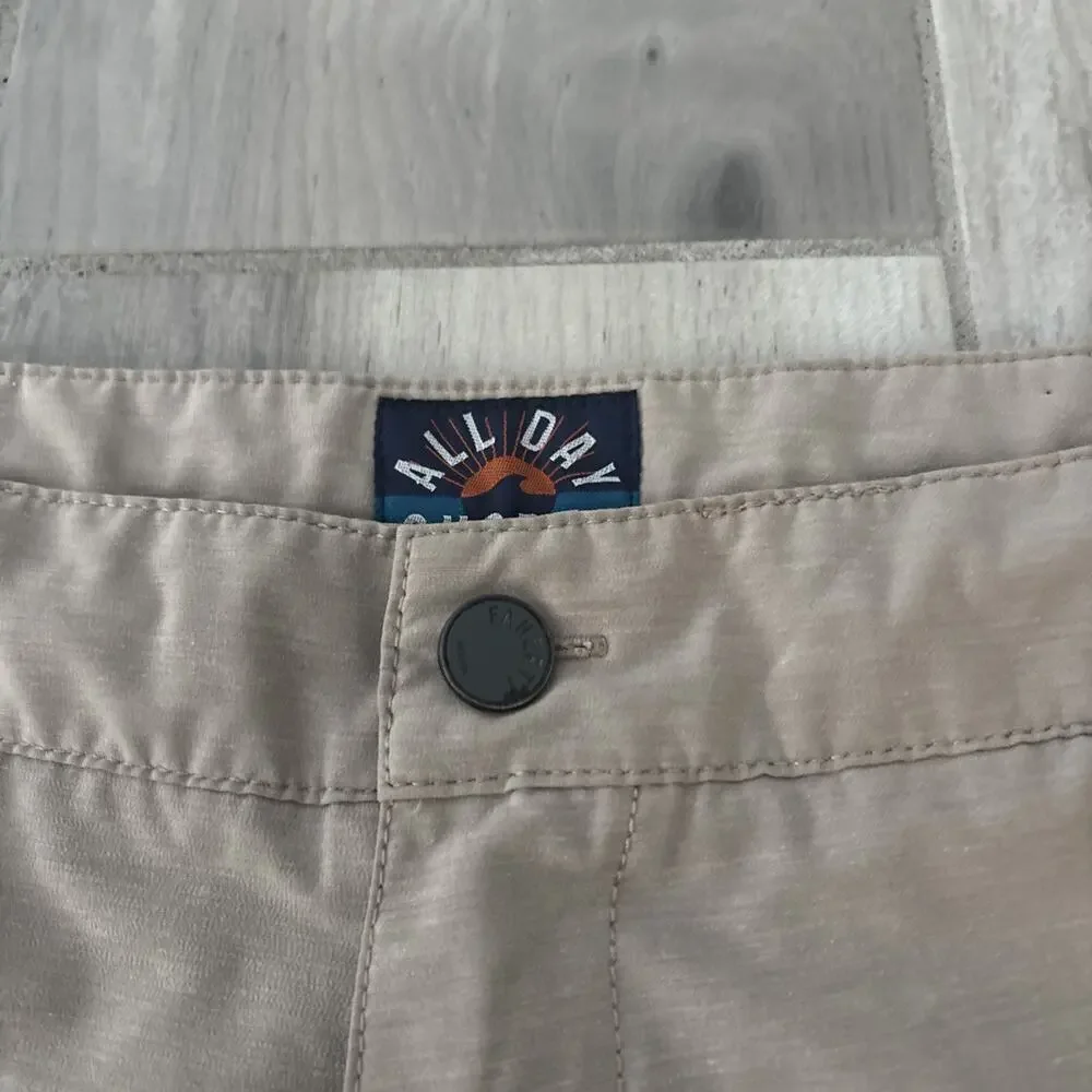 Faherty Shorts Men 36 Beige All Day Performance Hybrid Drawstring Lightweight